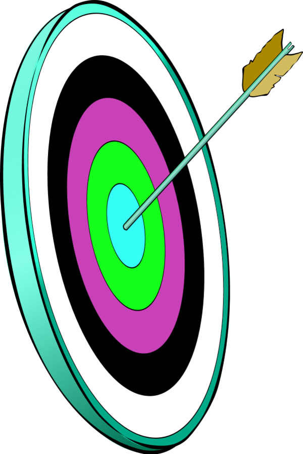 Dart Arrow In The Smallest Circle - Target Arrow Gif Png (600x897), Png Download