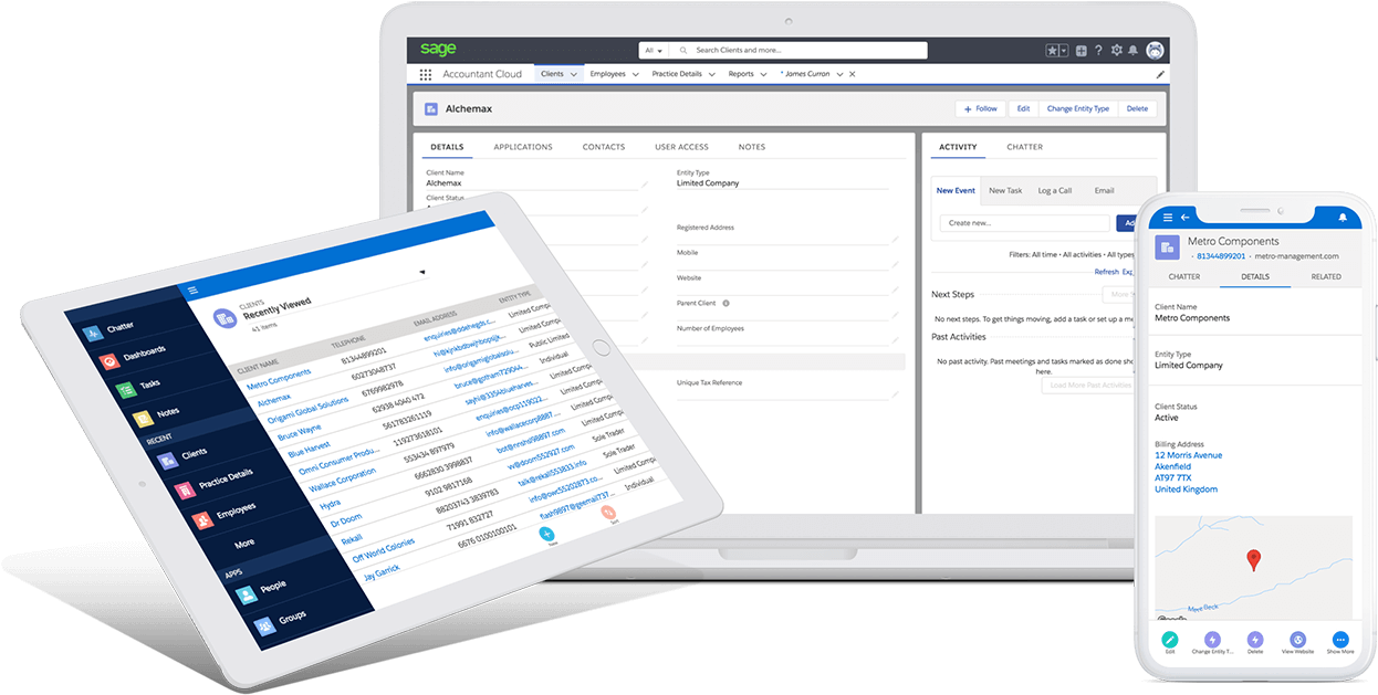 Laptop, Tablet And Phone With Sage Accountants Platform - Operating System (1400x732), Png Download
