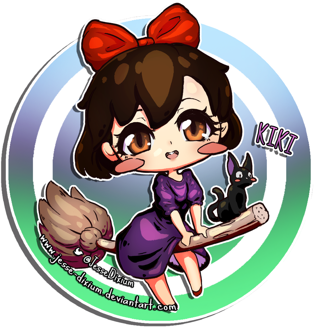 #kiki #nicky #kikithewitch #chibi #miyazaki #ghibli - Cartoon (1200x1200), Png Download