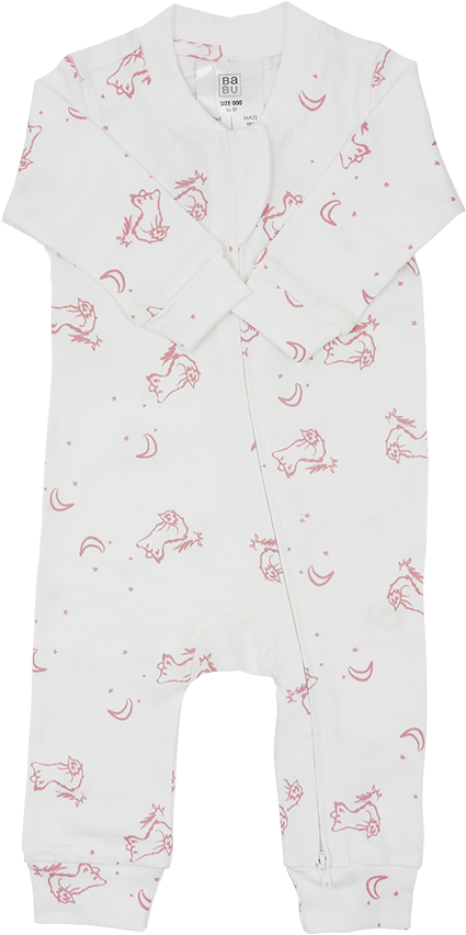 Pink Fox Footless Onsie - One-piece Garment (644x878), Png Download