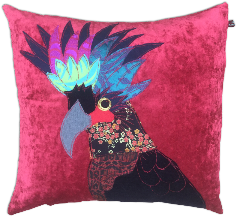 Esmeralda The Black Cockatoo - Cushion (790x723), Png Download