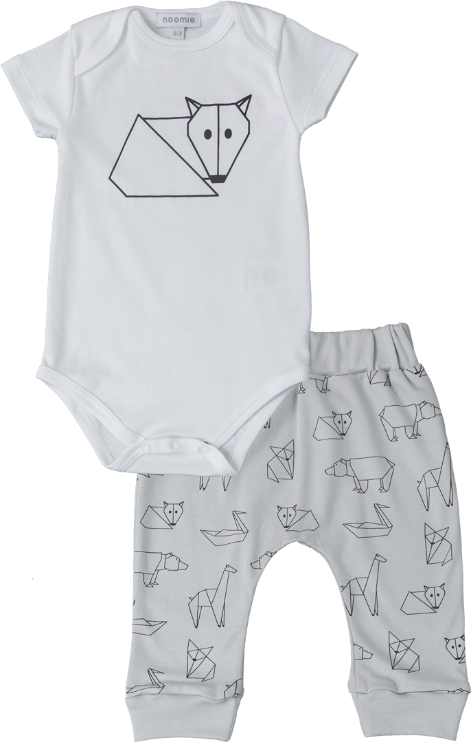 Boy Origami Body Pants Set - Bear (770x1155), Png Download