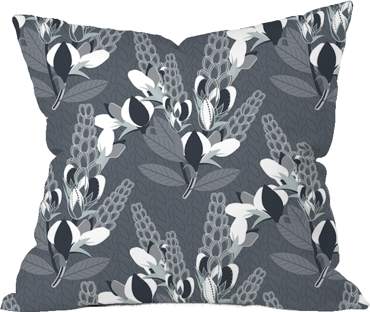 Golden Banner Bwg Floral Pillow Cover - Cushion (800x800), Png Download