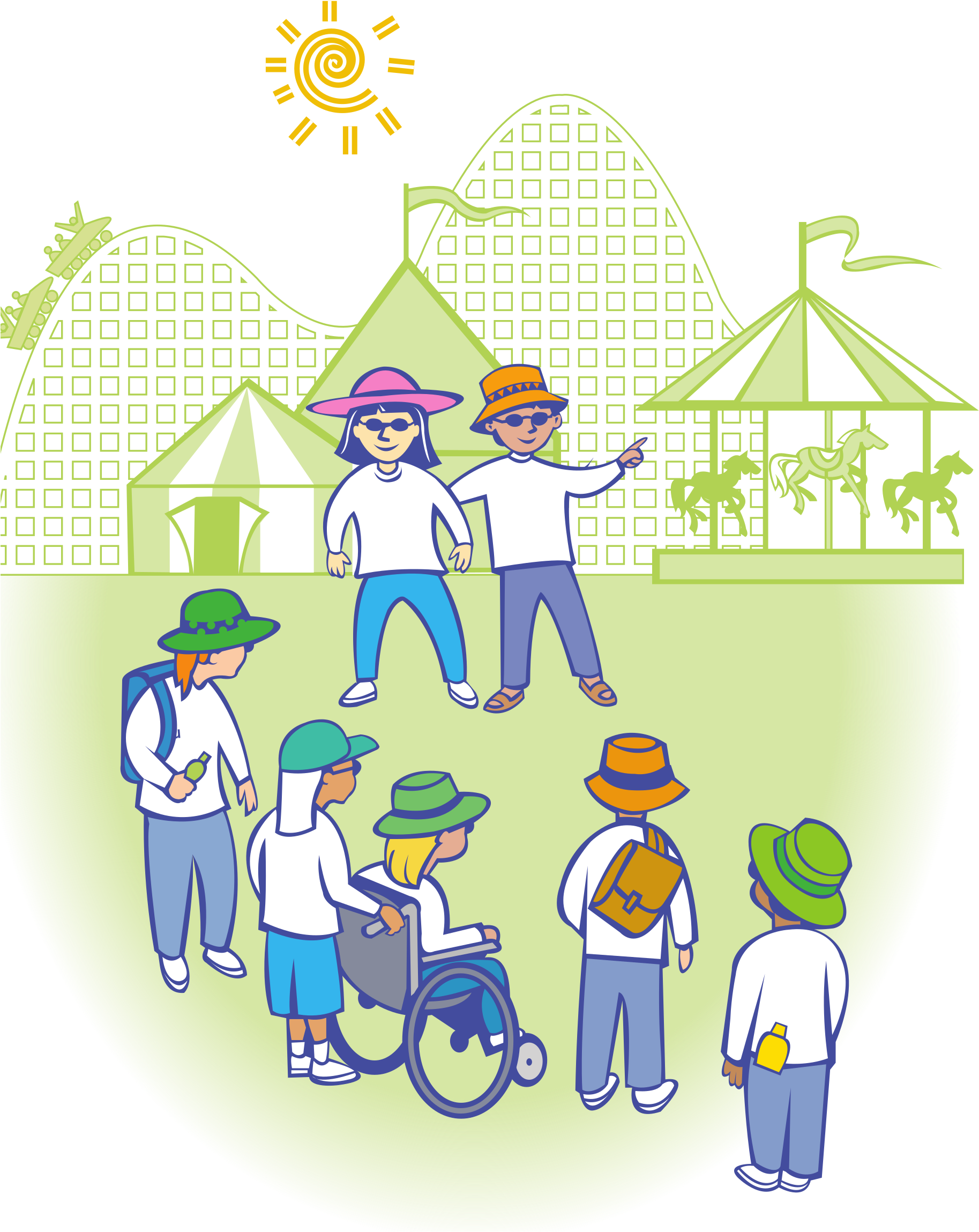 This Free Icons Png Design Of Kids At Theme Park (1855x2400), Png Download