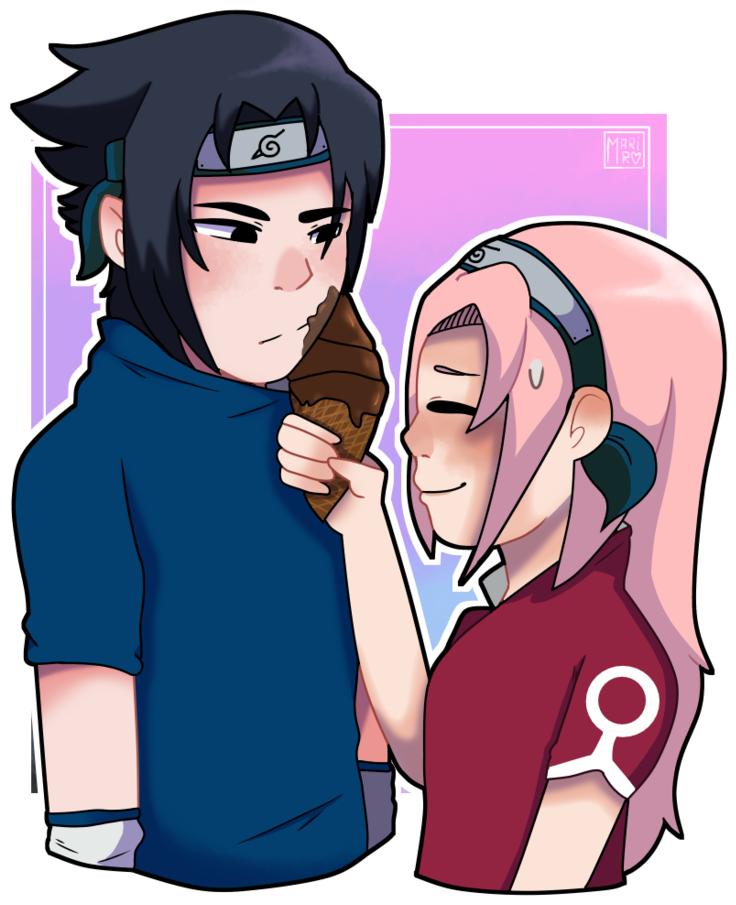Anime, Marimr, Naruto, Uchiha Sasuke, Haruno Sakura, - Cartoon (1024x1095), Png Download