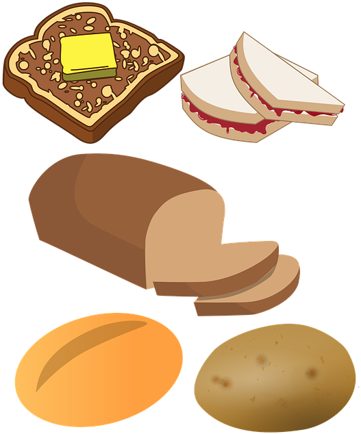 Bread Clipart Starchy Food - Starchy Foods Clipart (556x720), Png Download