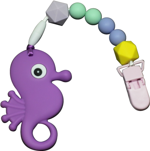 Seahorse Clipper - Purple - Teethers - Cartoon (842x595), Png Download