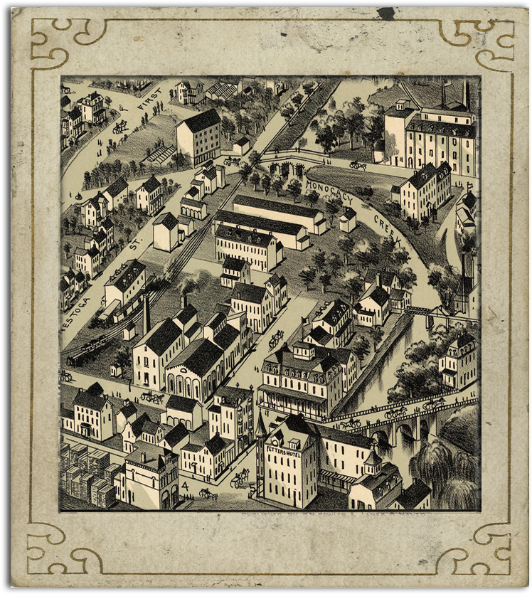 A Detailed View By Fowler Of West Bethlehem - Old Evans City Pa (842x886), Png Download