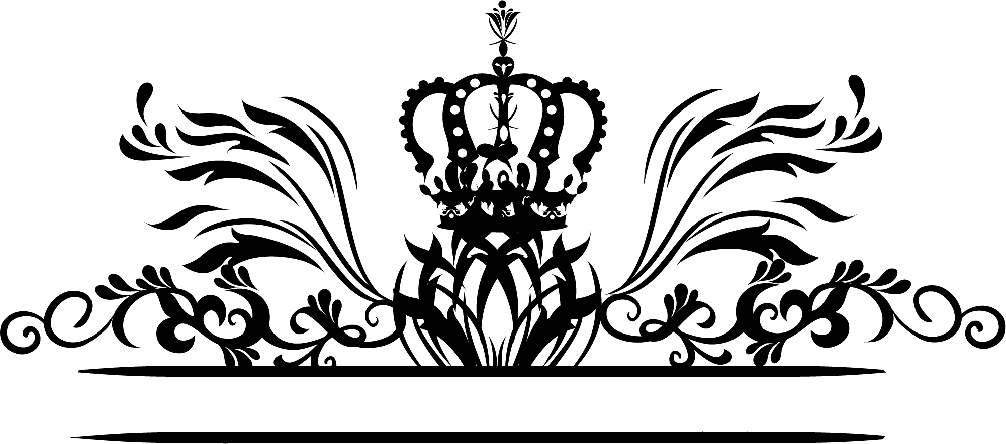Hand Painted Black Transprent Png Free Download - Illustration (2001x884), Png Download