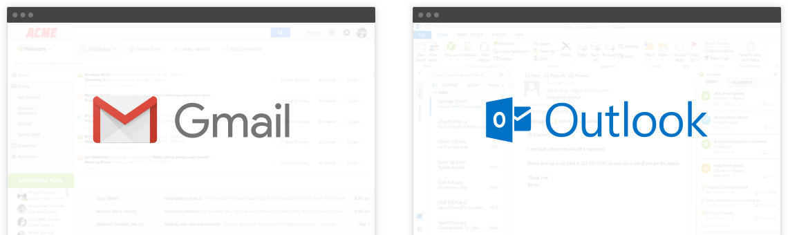 Yesware Works In The Background Of The Email Client - Outlook (1140x340), Png Download
