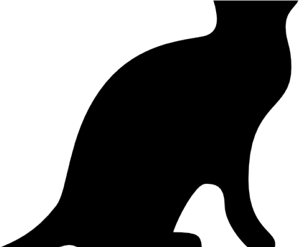 Drawn Black Cat Outline (640x480), Png Download