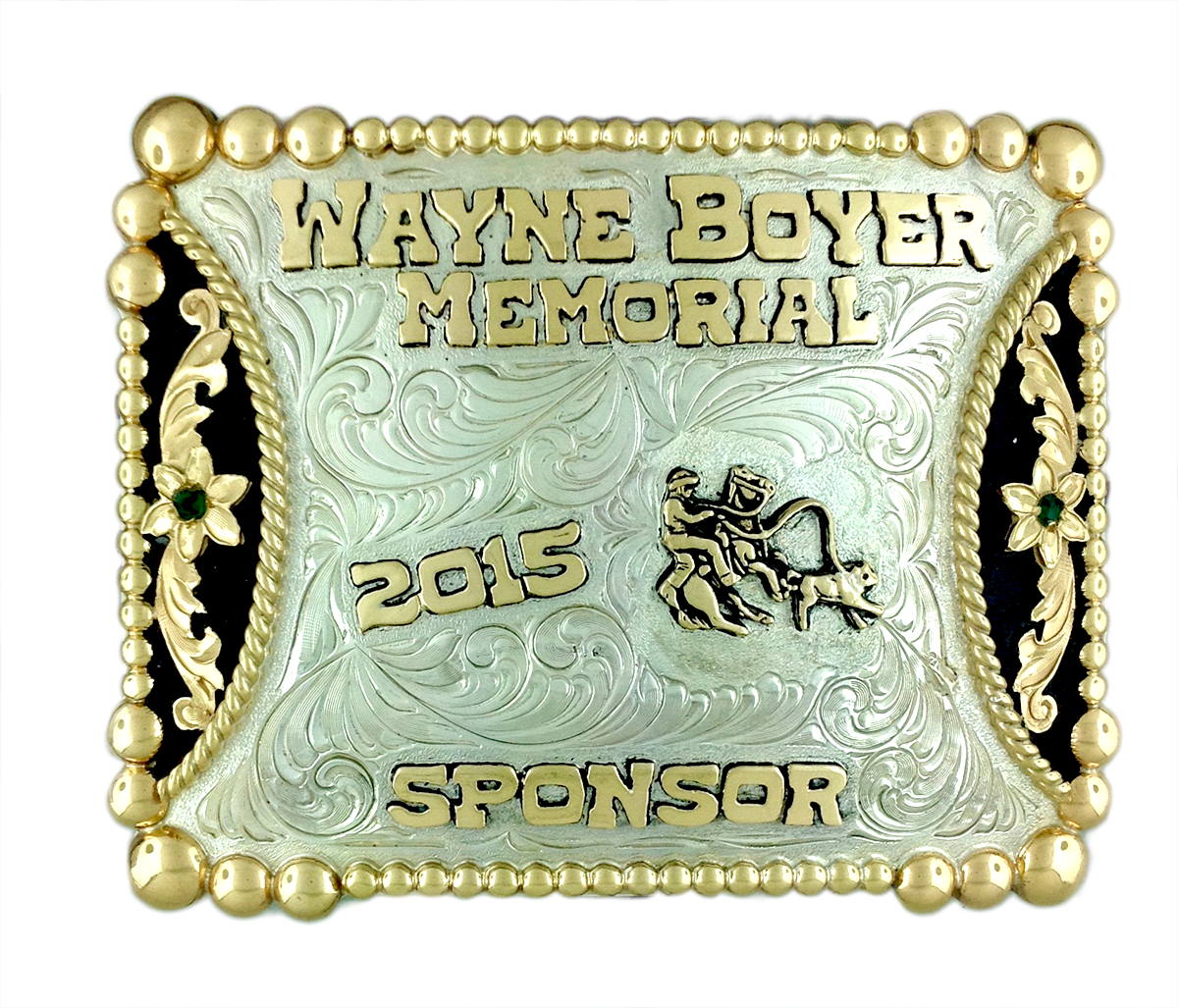 This Is A Calf Roping Buckle That Is Done For The Wayne - Emblem (1200x1027), Png Download