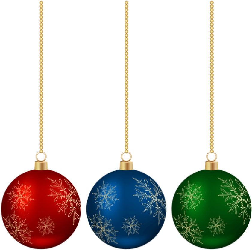 Free Png Hanging Christmas Balls Set Png - Earrings (850x841), Png Download