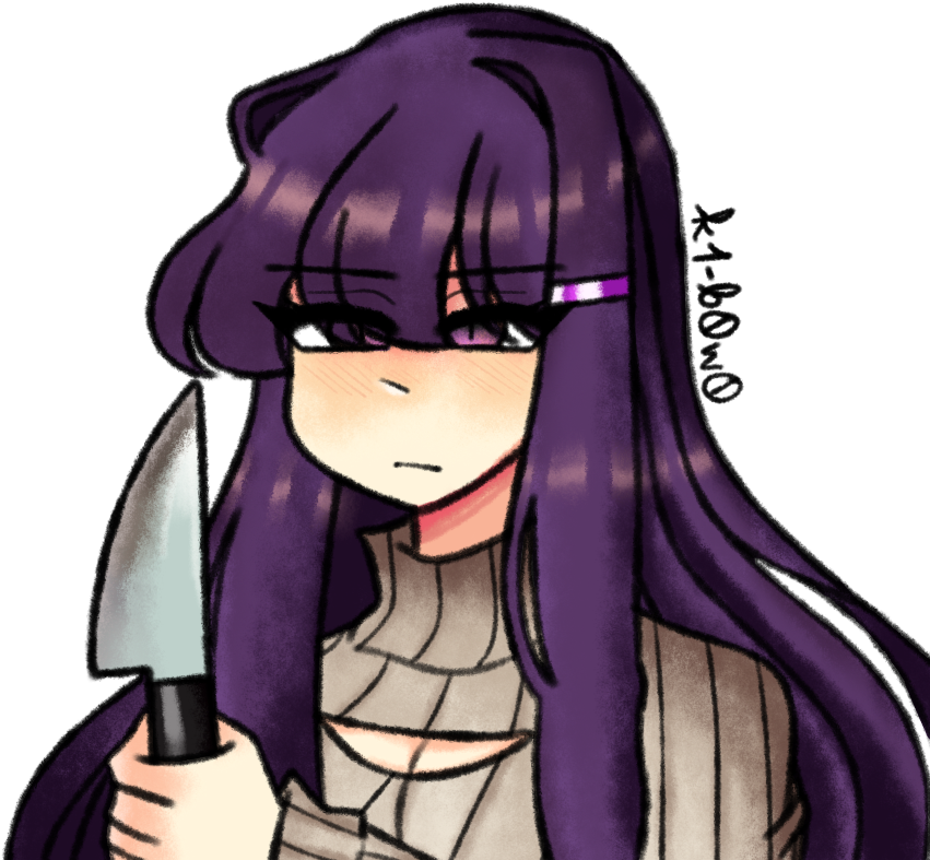 Doki Doki Literature Club Ddlc Yuri Ddlc Doki Doki - Hime Cut (868x791), Png Download