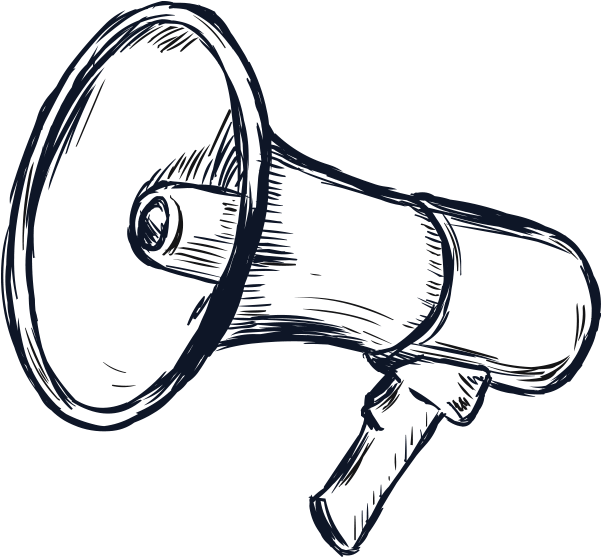 Megaphone Icon - Megaphone Sketch Png (600x589), Png Download