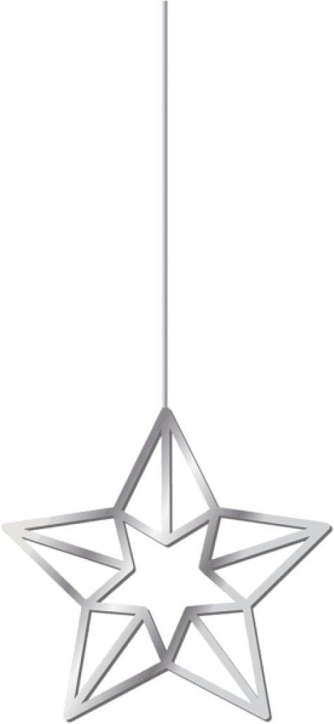 Free Png Download Hanging Star Silver Clipart Png Photo - Hanging Star Decoration Png (480x1033), Png Download