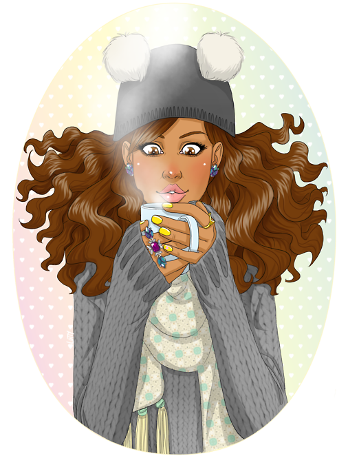 Hot Chocolate De Mon Tumblr Coffee Shop, I Love Coffee, - Illustration (500x664), Png Download