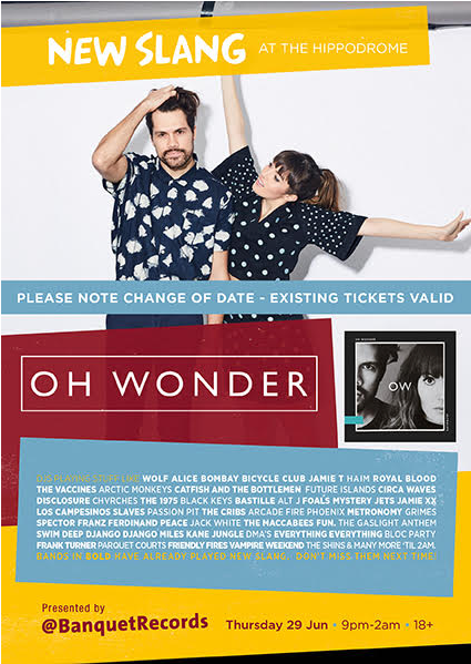 Oh Wonder / Tender / New Slang - Flyer (598x598), Png Download