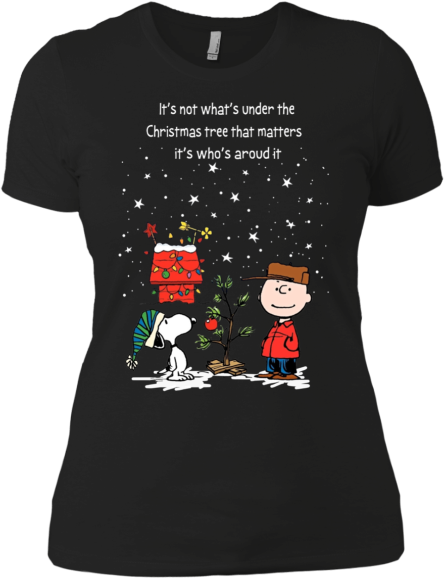 It's Not What's Under The Christmas Tree Snoopy Charlie - Black Squad T Shirt (1155x1155), Png Download