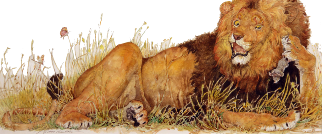 Jerry Pinkney Imaginings - Lion And The Mouse Jerry Pinkney Pdf (1024x427), Png Download
