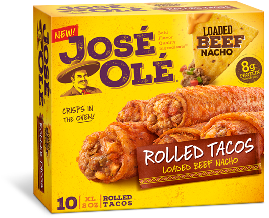 Loaded Beef Nacho Rolled Tacos - Jose Ole Rolled Tacos (680x500), Png Download