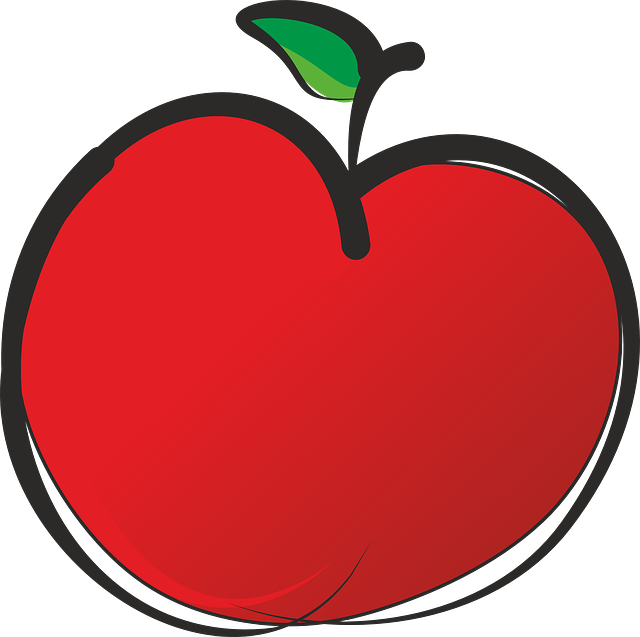 Fruit Apple Food - Imagenes De Comida Saludable Animada En Png (640x637), Png Download
