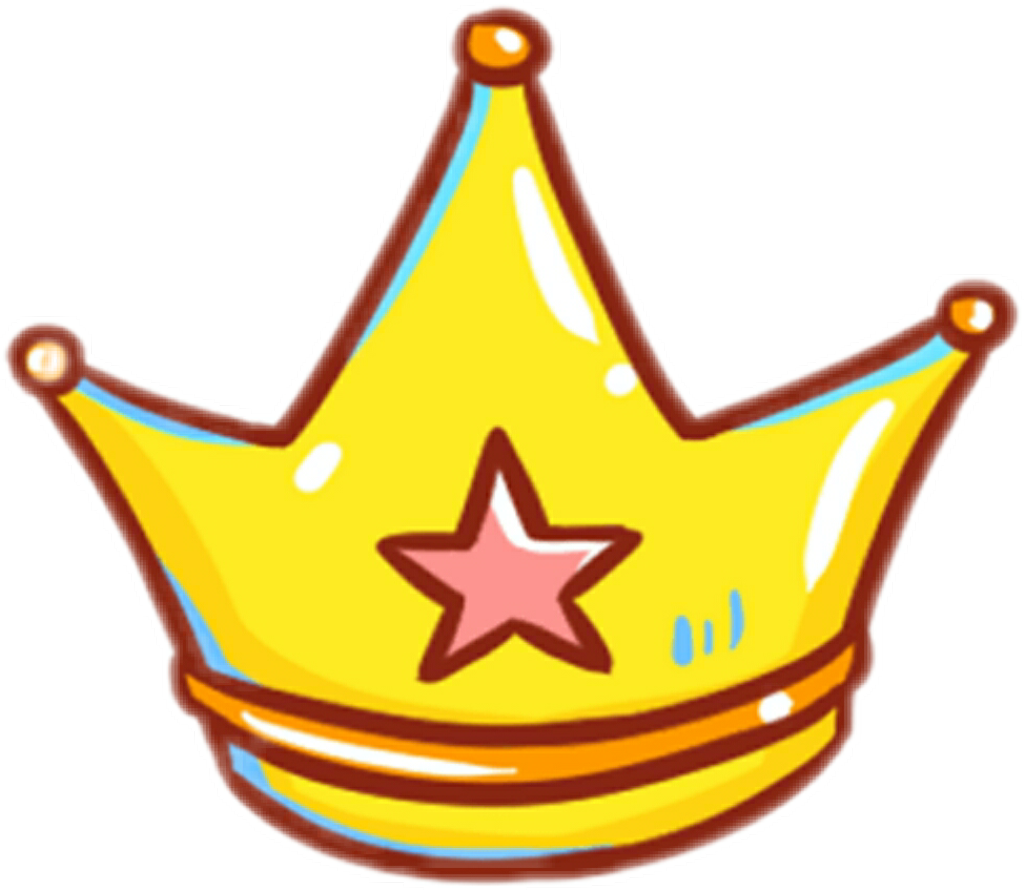 Cute Crown Sticker Png (1024x890), Png Download