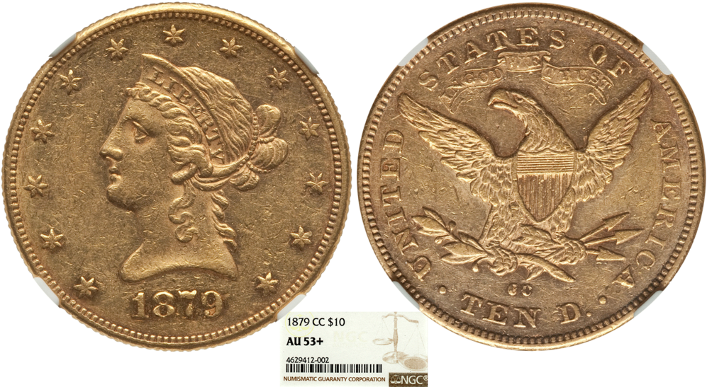 1879 Cc $10 Ngc Au 53 Plus - Reinoud Iv Van Gelre (1000x563), Png Download