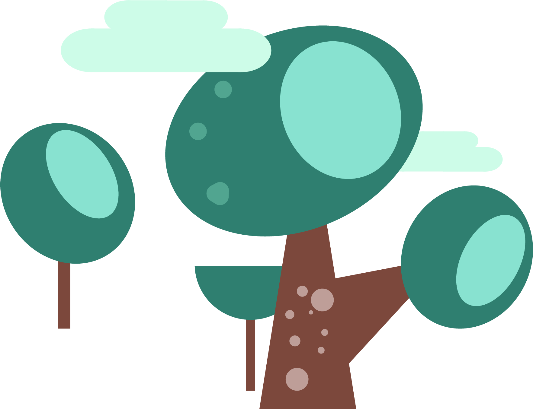Winter Elements Trees Light Green Png And Vector Image - Illustration (2000x2000), Png Download