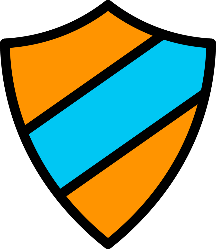 Emblem Icon Orange-light Blue - Icon (889x1024), Png Download