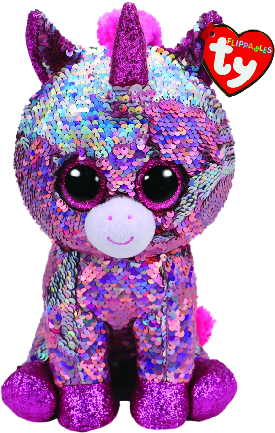 Sparkle The Pink Unicorn Medium Flippable - Unicorn Sequin Beanie Boo (583x900), Png Download
