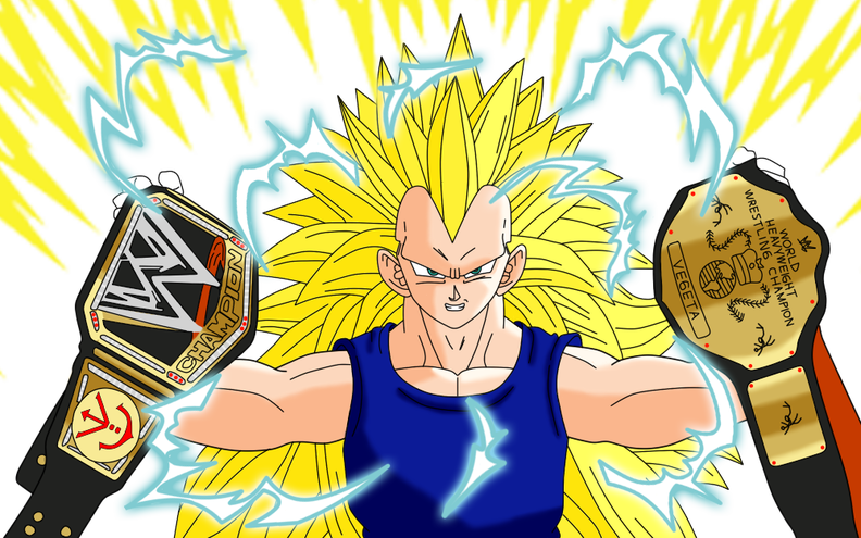 Wwe World Heavyweight Champion Vegeta Ssj3 By Gonzalossj3-d866jyp - Vegeta (792x495), Png Download