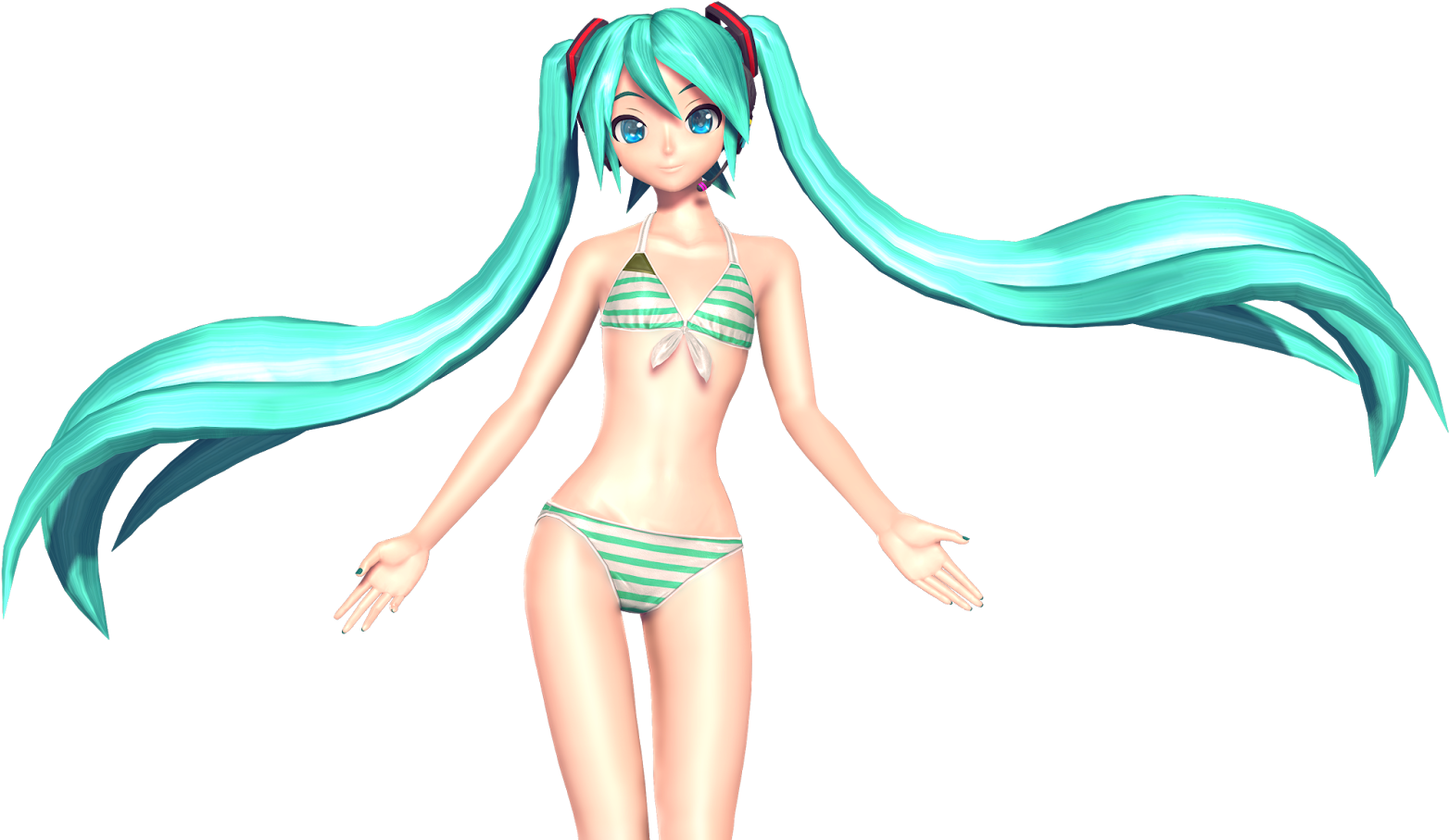 She's Bigger Than Justin Bieber, And A Whole Lot Less - Sexy Miku In Bikini (1600x914), Png Download