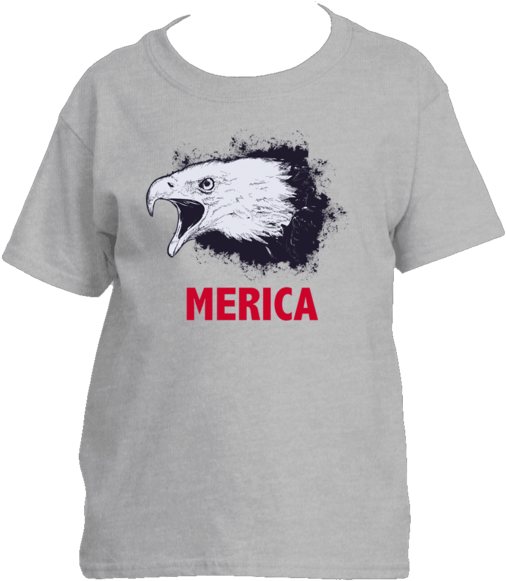 Merica Usa Eagle - T-shirt (600x600), Png Download