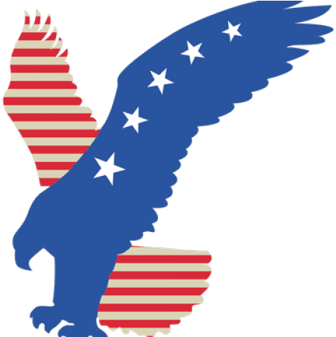 Eagle Clipart United States - Bald Eagle Red And Blue (640x480), Png Download