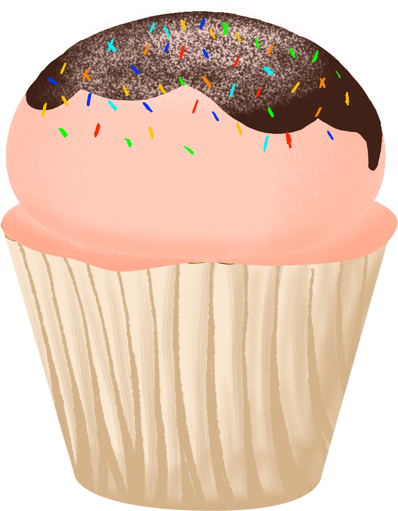 Decorative Elements Cakes Fresh Food Png And Psd - Cupcake (2000x2000), Png Download