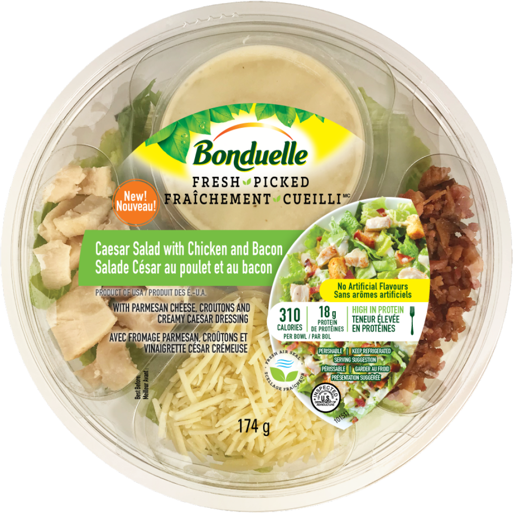 Caesar Salad With Chicken And Bacon - Bonduelle Fresh Picked Salad (1033x1033), Png Download