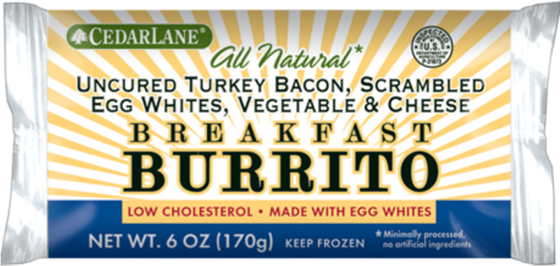 Trader Joe's Cedarlane Uncured Turkey Bacon, Scrambled - Breakfast (800x596), Png Download