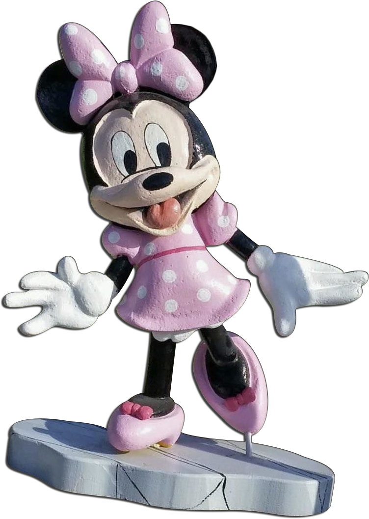 Pink Minnie Mouse - Figurine (1200x1285), Png Download