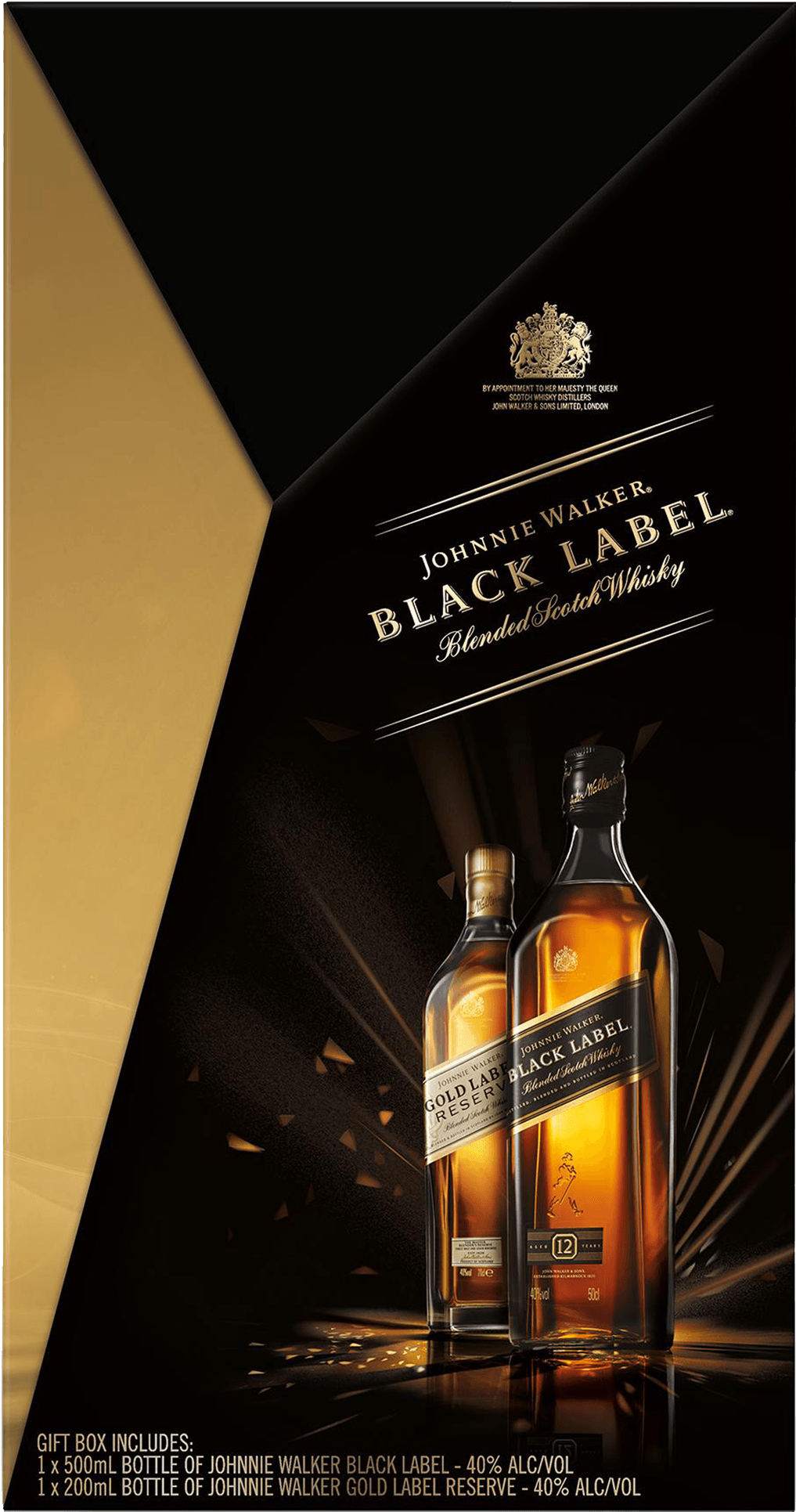 Johnnie Walker Black & Gold Label Scotch Whisky Gift - Single Malt Whisky (1600x2000), Png Download