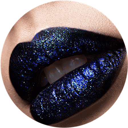 Iridescent Glitter In Dark Lipstick - Lips (640x516), Png Download