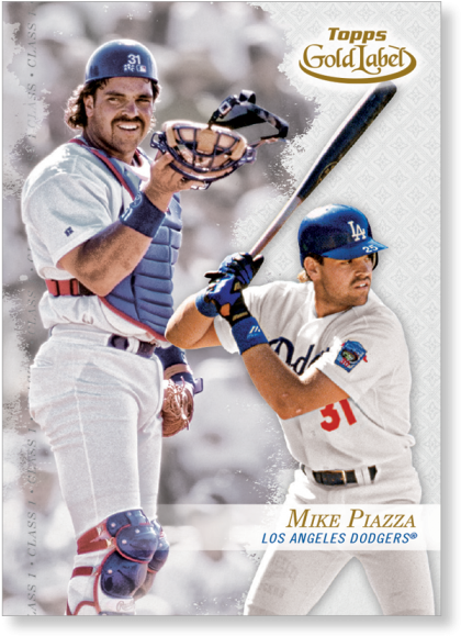 Mike Piazza 2017 Topps Gold Label - Mike Piazza Dodgers (700x700), Png Download
