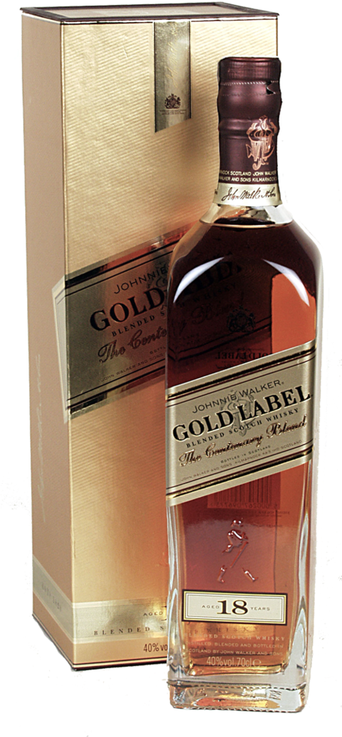 Whisky Johnnie Walker Gold Label 18 Years 70cl - Johnnie Walker Gold Label (480x1080), Png Download