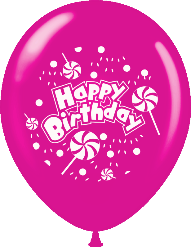 Balloons Printed Happy Birthday 1 Side 15 Pcs Pack - Happy Birthday Balloon Color Png (800x800), Png Download