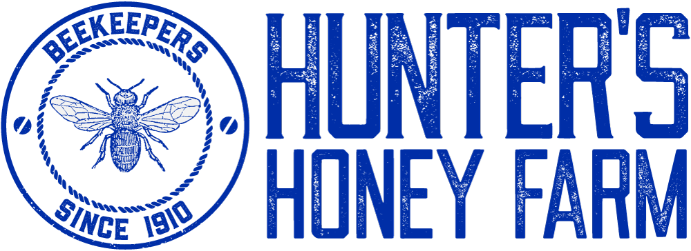 Hunter's Honey Farm Logo - Cobalt Blue (1000x364), Png Download
