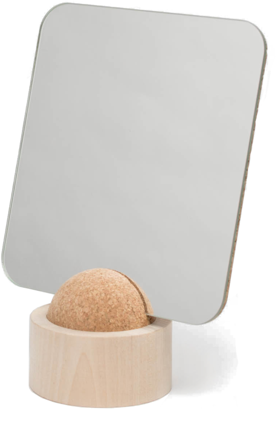 Cork Ball Mirror - Plywood (1088x1360), Png Download