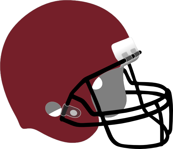 Helmet Clipart Maroon - Red Football Helmet Drawing (600x519), Png Download