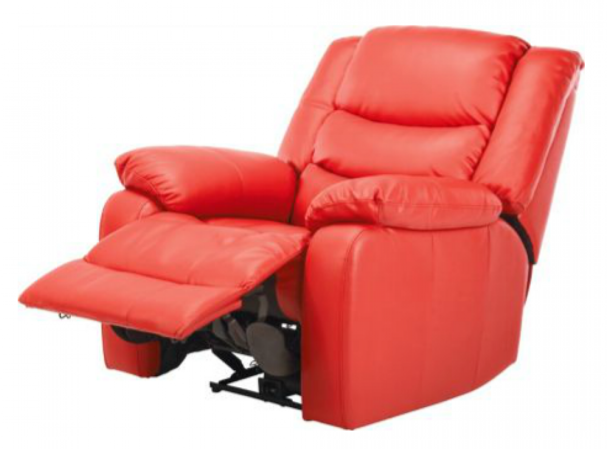 Excellent Red Leather Recliner Chair In Office Chairs - Red Leather Recliner Chair (1200x1200), Png Download