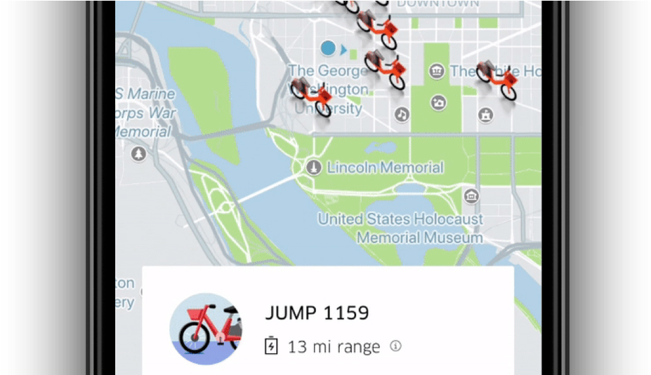 Uber Bike Expands To Washington, D (950x534), Png Download