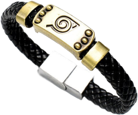 Naruto Hidden Leaf Black Bracelet - Presente Para Namorado Fã De Naruto (600x599), Png Download